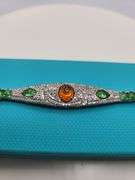 Unbelievable diamond and Tsavorite Bracelet in silver