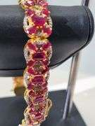 Elegant Gold Color Ruby Bracelet in Sterling Silver