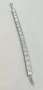 925 Sterling Silver CZ Wave Link Bracelet