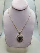 Extremely fine quality one Cabochon Ruby and Sapphire pendent in silver, GGA certfied