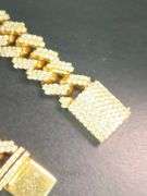 MEN'S 14K YELLOW GOLD AND DIAMOND CUBAN LINK BRACELET. CERTIFIED. OVER 135 GRAMS.