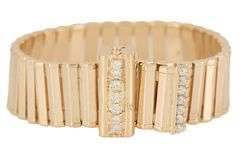 0.70ctw Diamond Polished Bar Link Bracelet in 14K