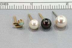 Lot of 4 Tie Tacks with 14k Settings