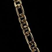 Huge 111.6 Gram 14Kt Gold Plate Figaro Italian Link Chain Necklace