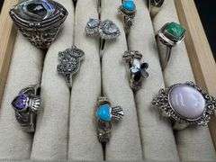 .925 Sterling Silver Curated 20 Ring Lot Various Sizes & Styles