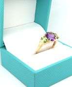 14kt Yellow gold 2.40ctw amethyst and 1.25ctw peridot cocktail ring
