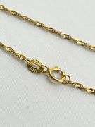 18KT Italian Yellow Gold Puffy Gold Fish Pendant With Twisted Curb Chain