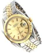 Rolex date just 2 tone 18kt Fluted bezel on Jubilee bracelet watch