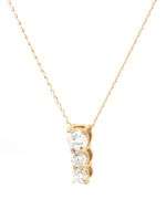 14kt Yellow gold 0.35ctw diamond journey 3 stone pendant on chain