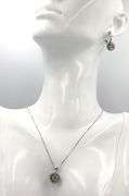 Attractive 14K WG Diamond Halo Earring & Pendant Suite