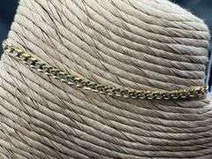 14k Yellow Gold Solid Pave Curb Link Chain 3.2mm Bracelet 8"