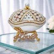 Crown Regal Egg with 900 Pearls & Swarovski Crystals