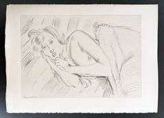 Very rare Henri Matisse etching signed in the plate, C.1920, from the series of Cinquante Dessins