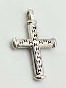 14KT White Gold Large Full Pave Natural Diamond Cross