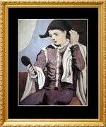 Colectible Pablo Picasso, Harlequin with a Mirror