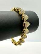 Beautiful 14 Kt Yellow Gold Plated Heart Bracelet