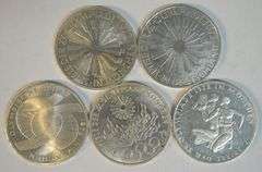 5 Assorted 1972 Germany Olympic SILVER 10 Marks