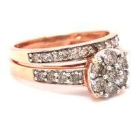 Modern 10K Rose Gold 2 Pc. Diamond Set
