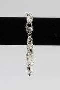 Sterling Silver Heavy Diamond-Cut Rope Chain 9.7mm Solid 925 Italy New Men's Bracelet 9"