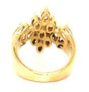 18kt Yellow gold 2ctw marquise diamond cluster ring