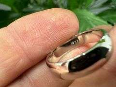 10k White Solid Gold 5mm Domed Plain Men's Women's Wedding Band Size 5