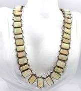 Jaw Dropping Brand New European 128.70CTW  Emerald-Cut Ethiopian Opal W/ Fire & 8.73CTW Diamond Neck