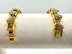 Beautiful 14 Kt Yellow Gold Plated Heart Bracelet