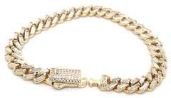 925 Sterling silver baguette cubic zirconia link bracelet
