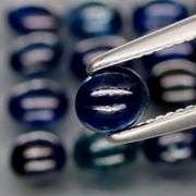 Gorgeous 5.32ct set of cabochon cut ink blue Sapphires! Heated only!
