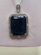 Unbelievable very fine Sapphire and diamond Necklace in Silver – GGA Certified