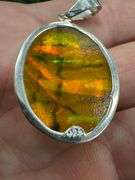 Sterling Silver 925 One of a Kind Dichroic Glass Pendant