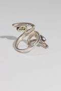 .925 Sterling Silver Peridot Natural Gemstone Ring Size 9
