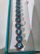 Topaz Bracelet in Dark Silver with Diamond accents