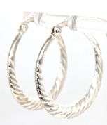 14kt White gold Sculpted hoop earrings