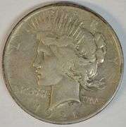 Scarce key date 1921 Peace Silver Dollar in original XF