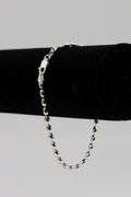 .925 Italian Sterling Silver 3mm Oval Bead Chain Bracelet 7 Inches