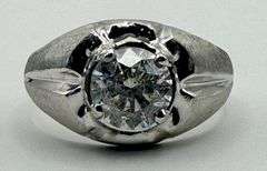 14K White Gold Men's Ring of 2.20ct