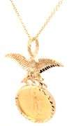 1/10th oz Eagle in Eagle pendant frame on chain