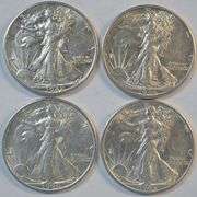 Lustrous white near Mint run of 4 diff. 'S' Mint Walkers 1941-S to 1945-S