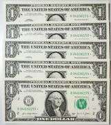 (5) Superb Crisp $1 2021 Star Replacement Notes N.Y.-Consecutive!