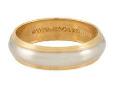 Gents Tiffany & Co. 6.0MM Milgrain Two Tone Wedding Band Ring in 18K and Platinum