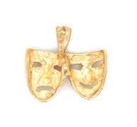 14kt Yellow gold Comedy and Tracedy charm pendant