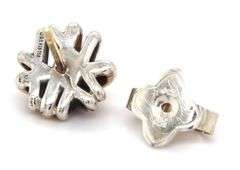 David Yurman single crossover tow tone stud earrings