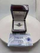 Very fine Tanzanite ring in silver , GGA certified