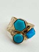 925 Sterling Silver DRT Jay King Geometric Theme Turquoise Ring