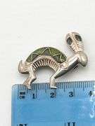 925 Sterling Silver Carolyn Pollack Relios Southwestern Rabbit With Green And Gold Inlay Brooch