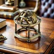 Brass Armillary Sphere on Wood Stand