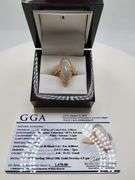 Very fine one Marquise Opal ring in silver 14k gold plated with diamond accent, 3.58 CTW