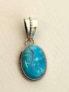 925 Native American Oval Shape Turquoise Pendant