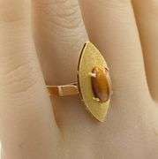 Uniquely designed 18k YG Tigers Eye Ring